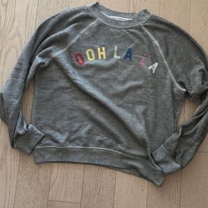 NWOT UNIQUE WILDFOX graphic Gray Crewneck Sweatshirt